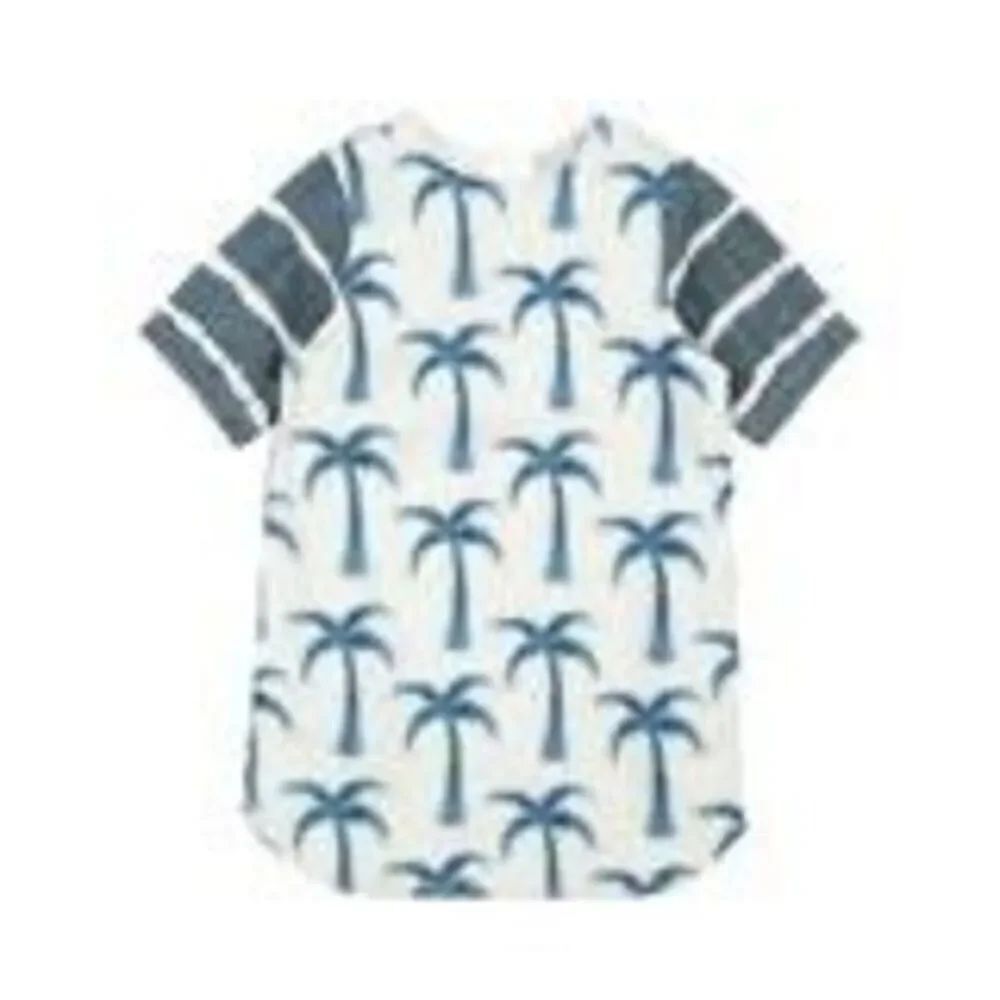 NWT Stella McCartney Kids denim dress with a palm tree print.  Size 14